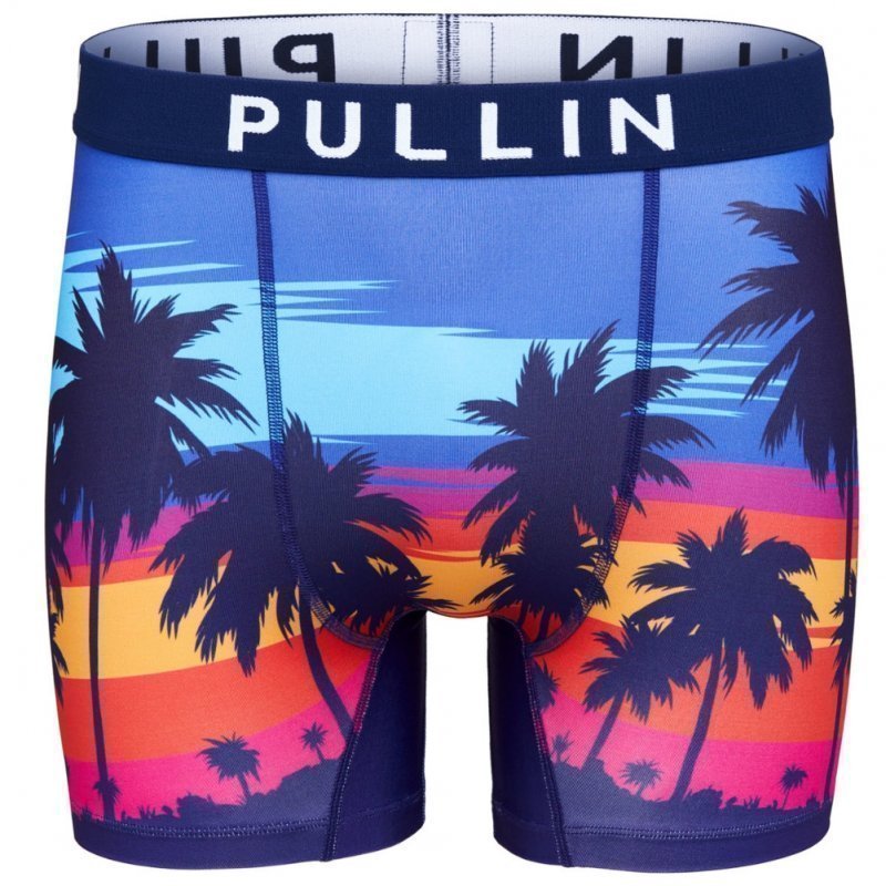 PULL IN Boxer Long Homme Microfibre NIGHTBEACH Bleu Rose