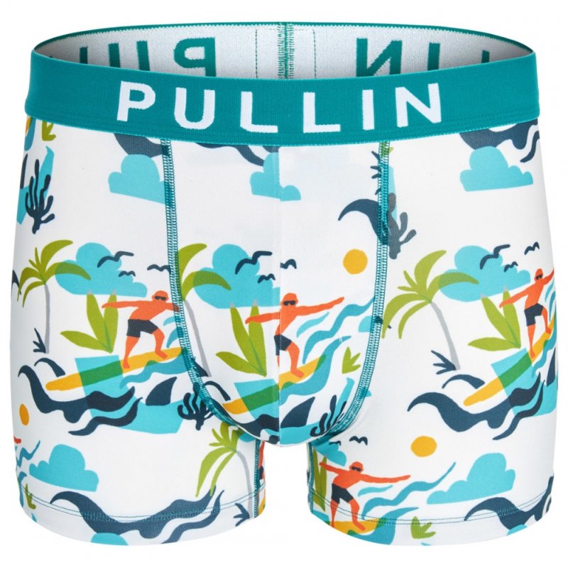Boxer Homme ISLAND Blanc et Cyan