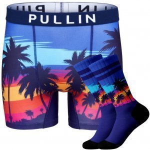 PULL IN Pack Boxer Long Homme et Chaussettes Homme NIGHTBEACH Bleu