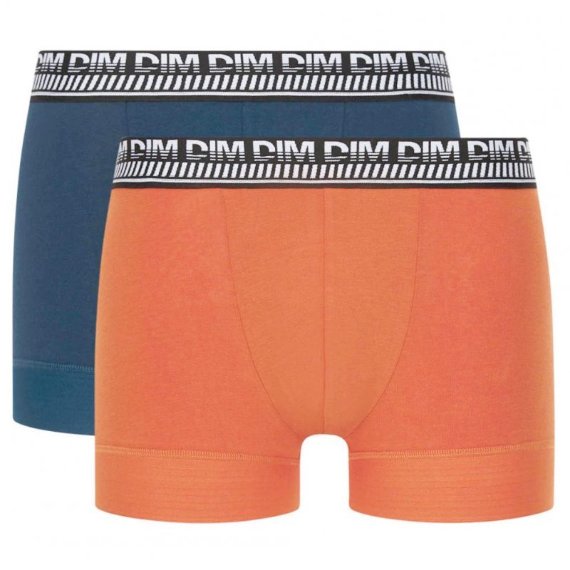 LOT DE 2 Boxer Sous-vêtements Homme STAY FIT Bleu et Orange