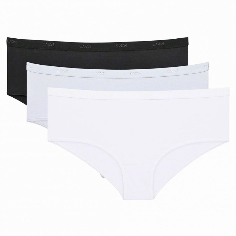 LOT DE 3 Boxer Sous-vêtements Femme ECODIM Blanc et Gris