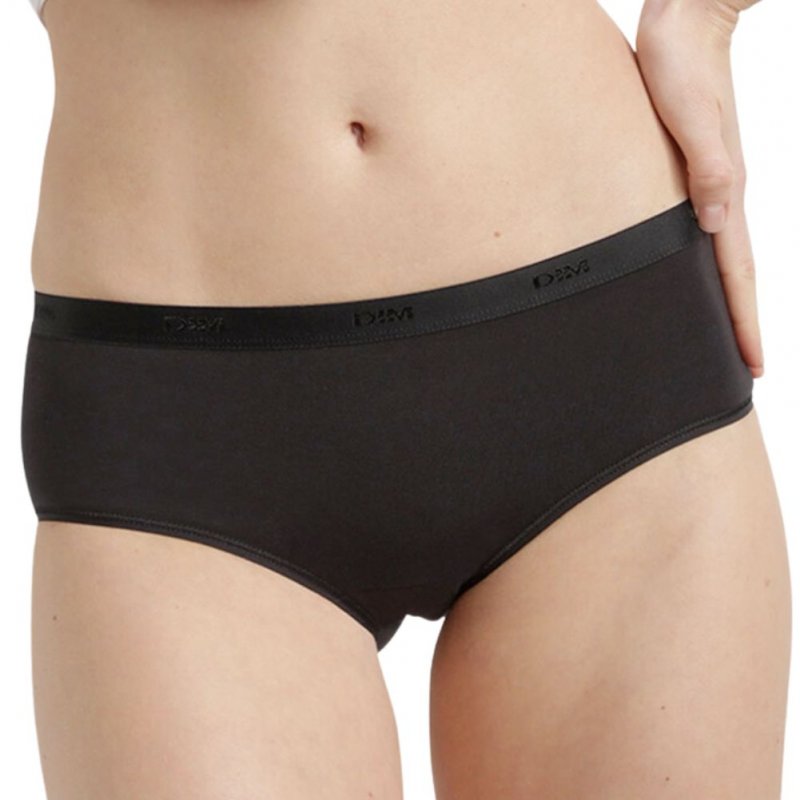 DIM 5 Boxers Femme Coton POCKETS Blanc Beige Auberg Terre Noir