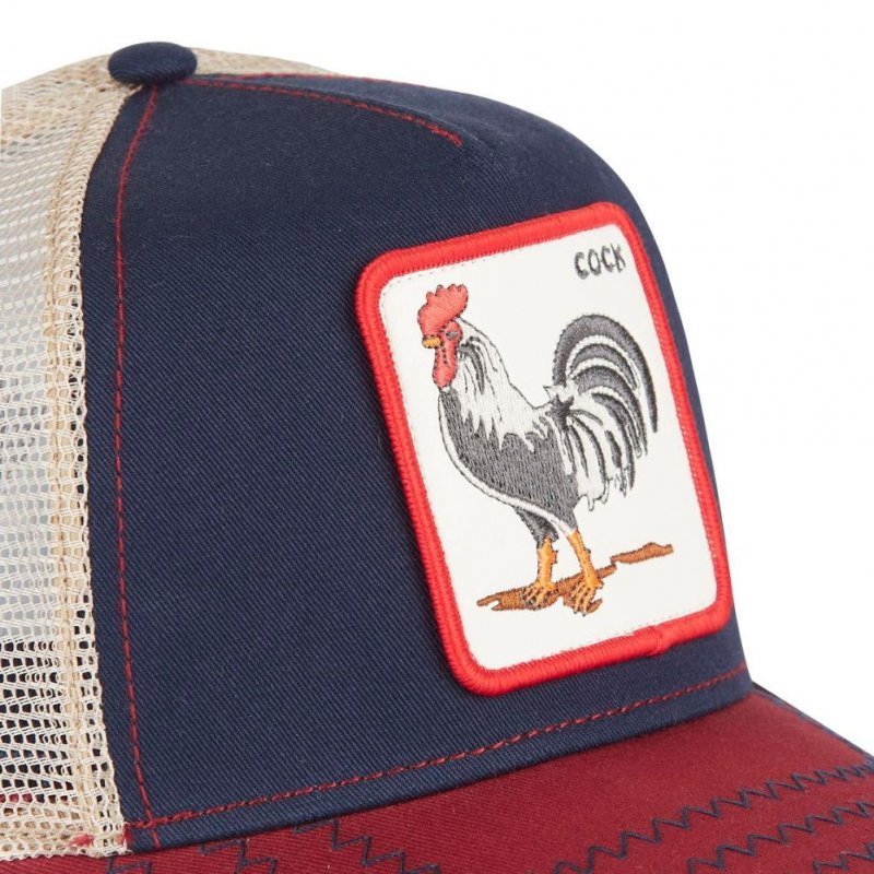 Casquette Homme COCK Bleu et Rouge