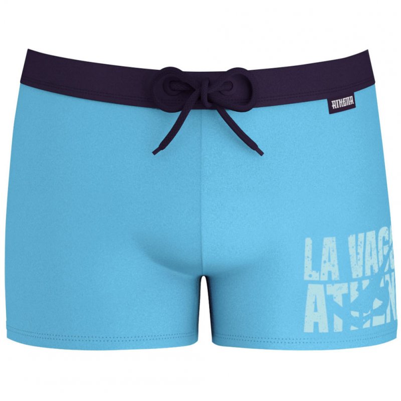 ATHENA Boxer Bain Moulant Homme WAVES Bleu Turquoise