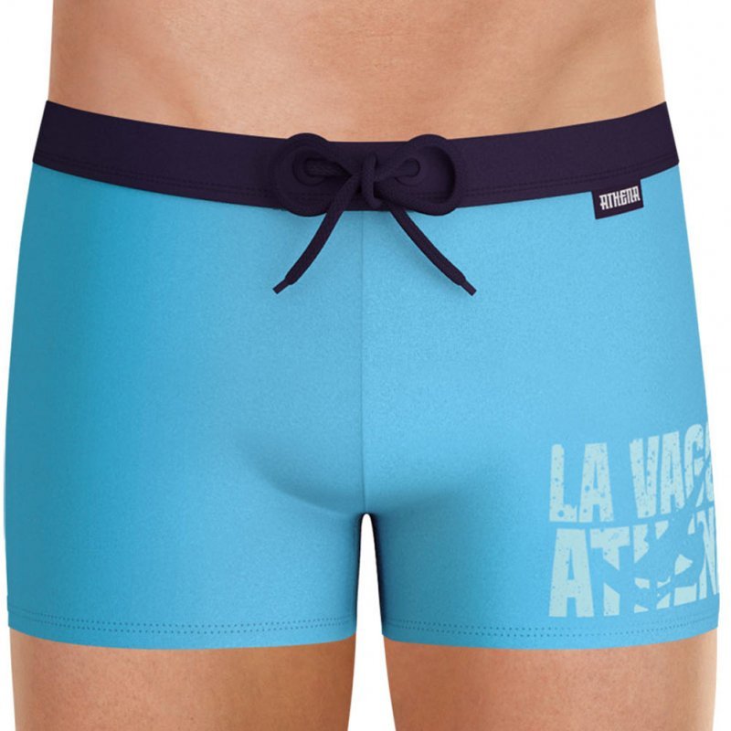 ATHENA Boxer Bain Moulant Homme WAVES Bleu Turquoise