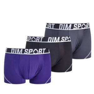 DIM Lot de 3 Boxers Homme Microfibre SÉCHAGE RAPIDE Noir Gris Violet