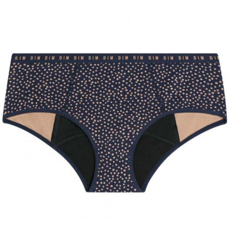 DIM Boxer menstruelle Femme Coton bio PROTECT Flux abondant Polka