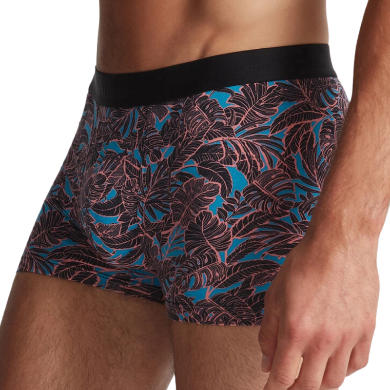 AUBADEMEN Boxer Homme Coton Modal NEOT Marron Bleu