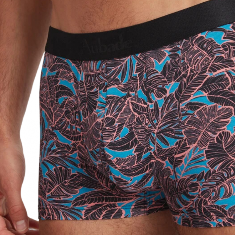AUBADEMEN Boxer Homme Coton Modal NEOT Marron Bleu