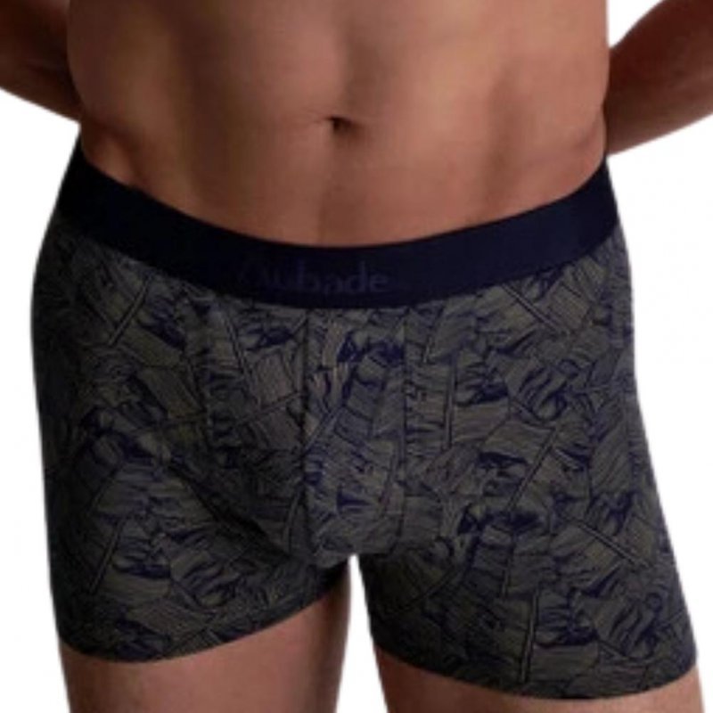 AUBADEMEN Boxer Homme Coton Bio MAPA Bleu marine Taupe