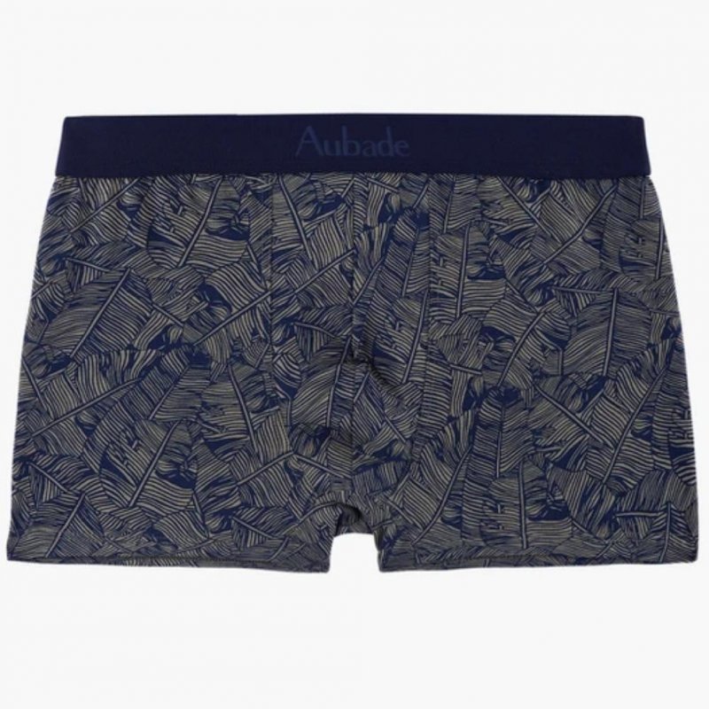 AUBADEMEN Boxer Homme Coton Bio MAPA Bleu marine Taupe