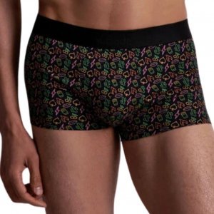 AUBADEMEN Boxer Homme Coton Bio NELI Noir Multicolore