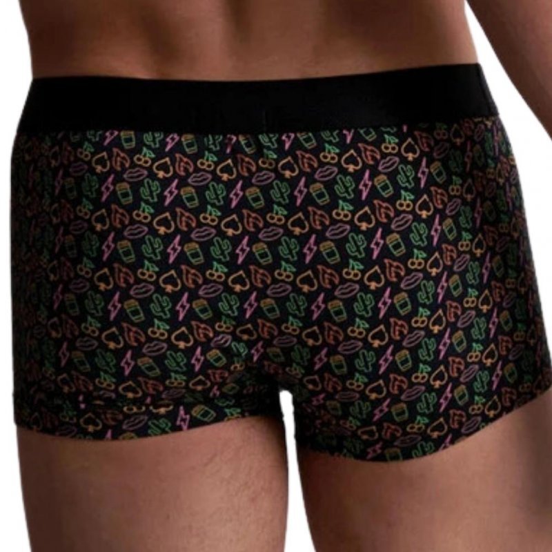 AUBADEMEN Boxer Homme Coton Bio NELI Noir Multicolore