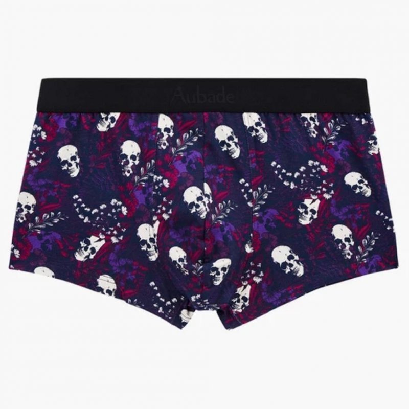 AUBADEMEN Boxer Homme Coton Bio FLOS Violet Noir