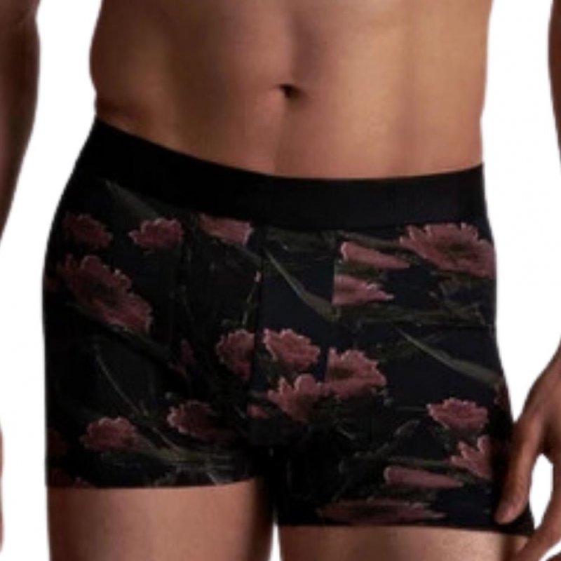 AUBADEMEN Boxer Homme Coton Bio BLUR Noir Rose