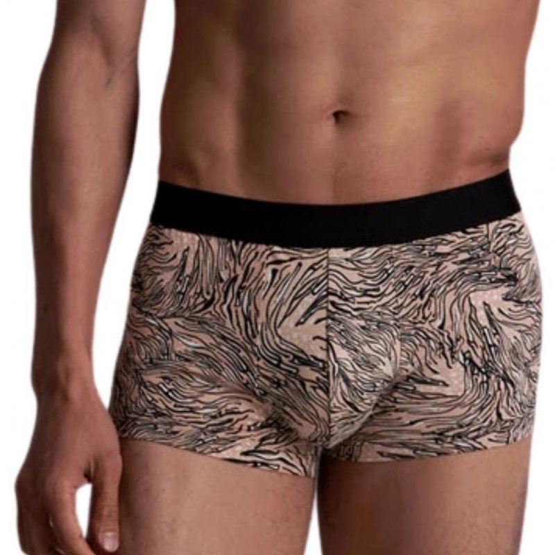 AUBADEMEN Boxer Homme Coton Modal FELN Noir Taupe