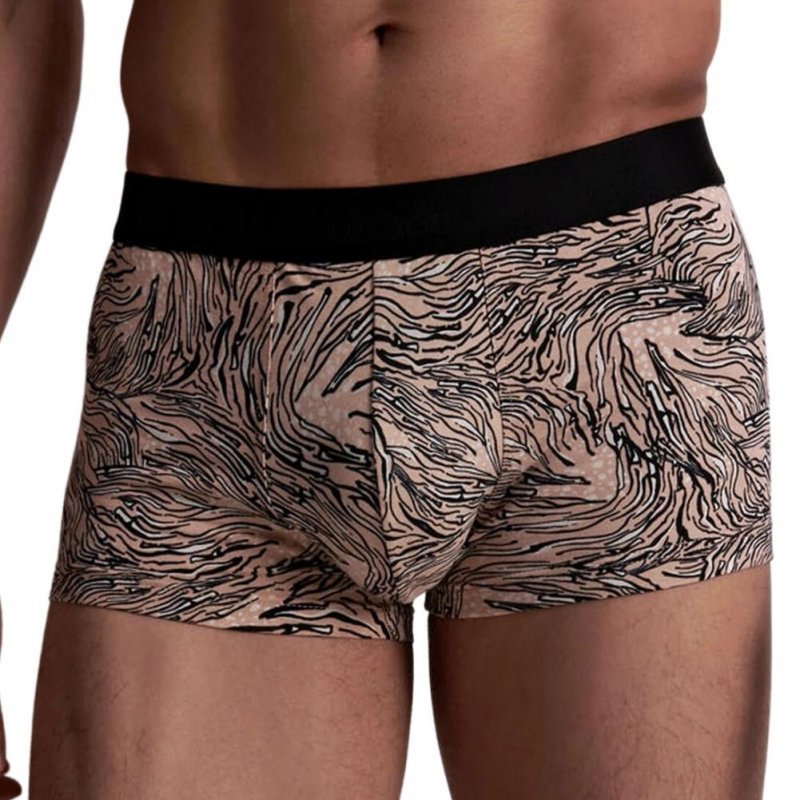 AUBADEMEN Boxer Homme Coton Modal FELN Noir Taupe