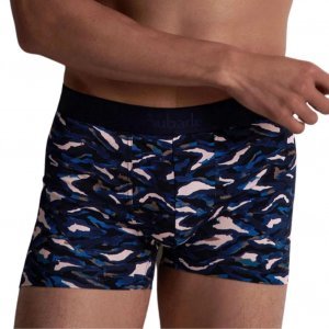 AUBADEMEN Boxer Homme Coton Modal BPLA Bleu Noir