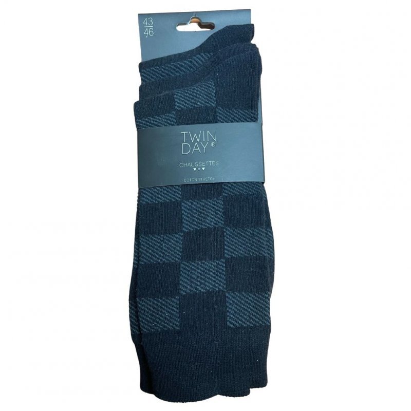 LOT DE 3 Chaussettes Chaussettes Homme DISCREET STRIPES Noir et Gris