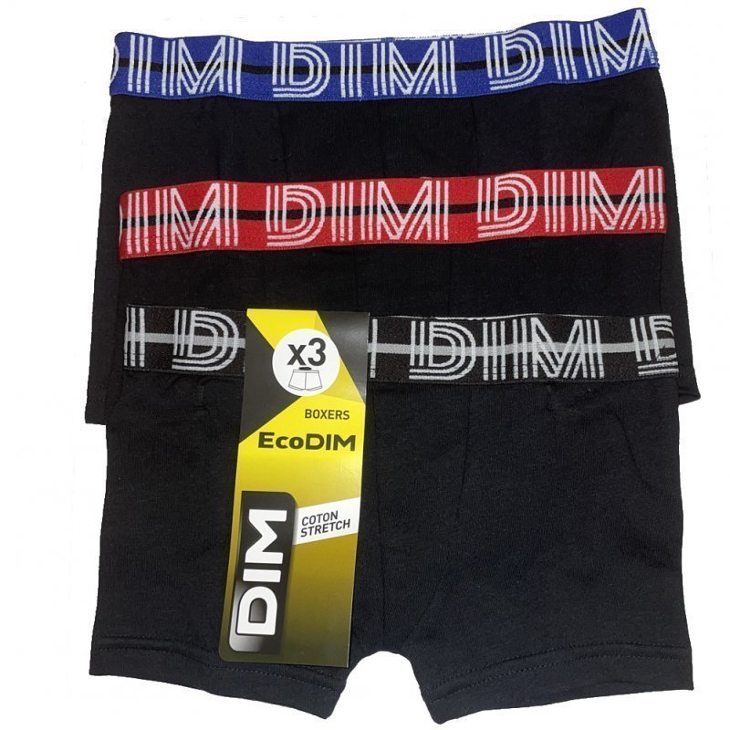 LOT DE 3 Boxer Sous-vêtements Garçon STRETCH Noir et Bleu