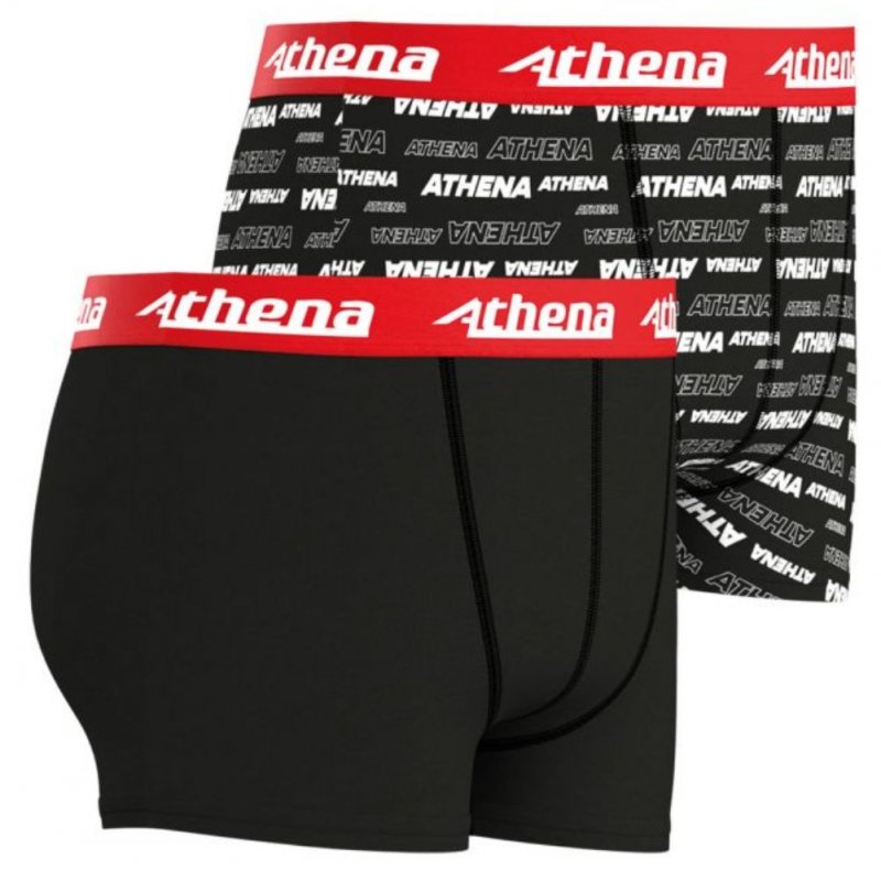 LOT DE 2 Boxer Sous-vêtements Garçon SPORTPACK Noir et Rouge