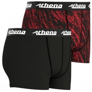 ATHENA 2 Boxers Garçon Microfibre SPORTPACK Noir Rouge Gris