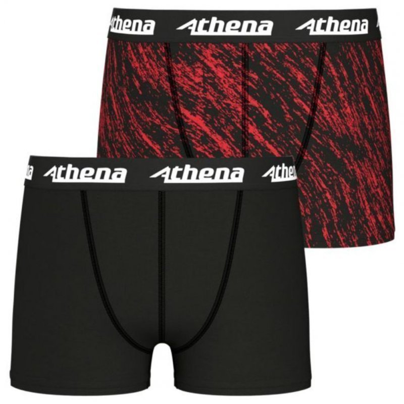 LOT DE 2 Boxer Sous-vêtements Garçon SPORTPACK Noir et Rouge
