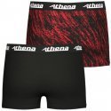 ATHENA Lot de 2 Boxers Garçon Microfibre SPORTPACK Noir Rouge Gris