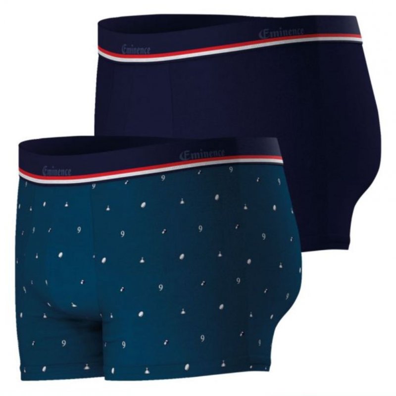 EMINENCE Lot de 2 Boxers Homme Coton FAIT EN FRANCE Bleu Marine