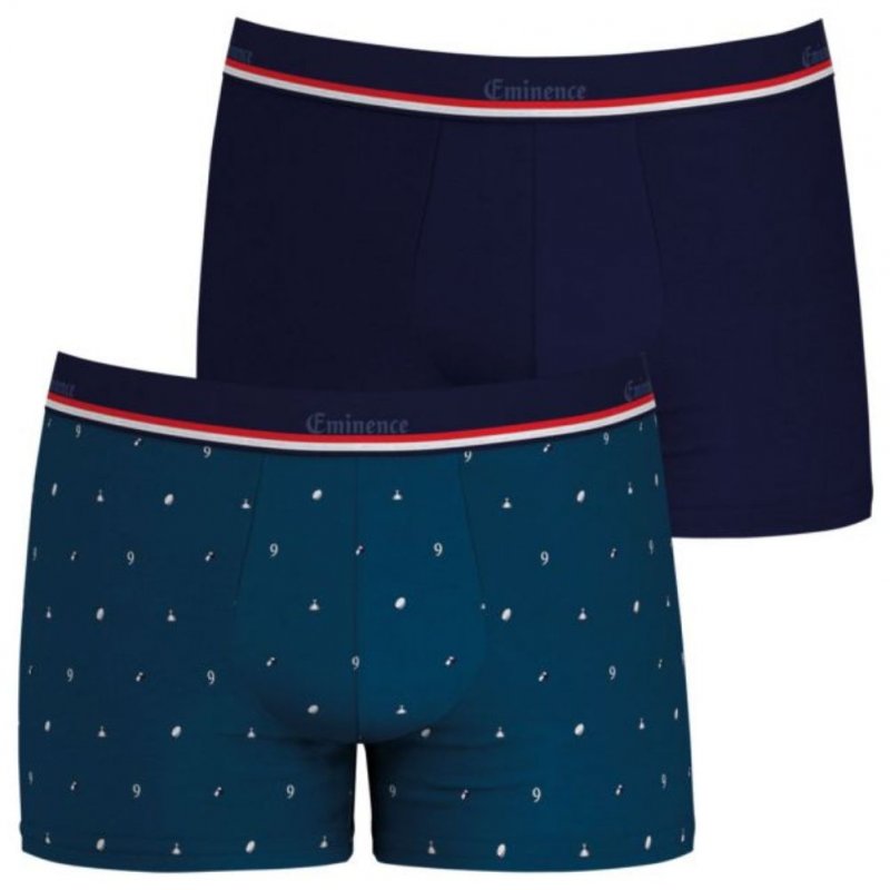 EMINENCE Lot de 2 Boxers Homme Coton FAIT EN FRANCE Bleu Marine