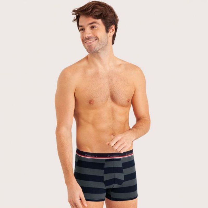 EMINENCE Lot de 2 Boxers Homme Coton FAIT EN FRANCE Gris Bordeaux