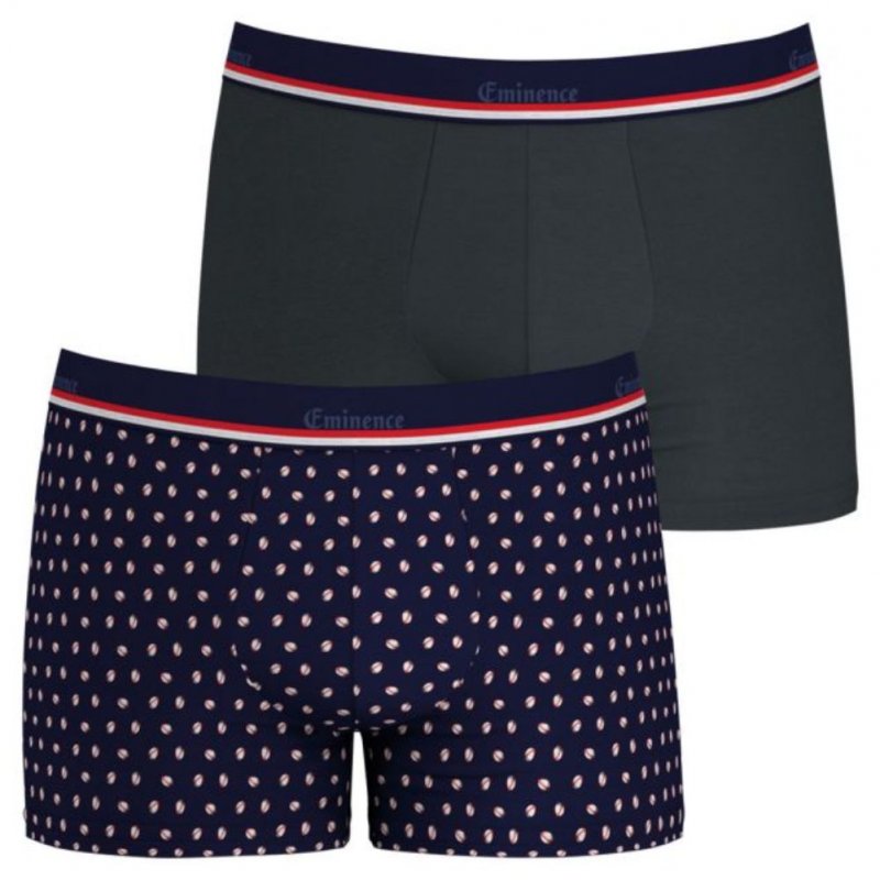 LOT DE 2 Boxer Sous-vêtements Homme MADE IN FRANCE Bleu et Anthracite