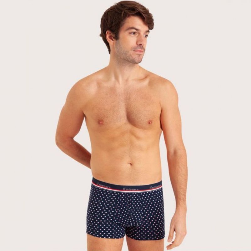 LOT DE 2 Boxer Sous-vêtements Homme MADE IN FRANCE Bleu et Anthracite