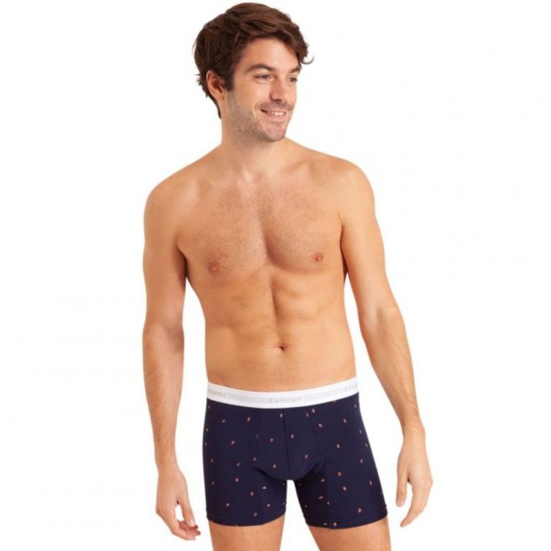 Boxer Homme JOUEUR Blanc et Marine