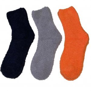 TWINDAY Lot de 3 paires de Chaussettes Femme Microfibre DOUBRIL Orange Gris Marine