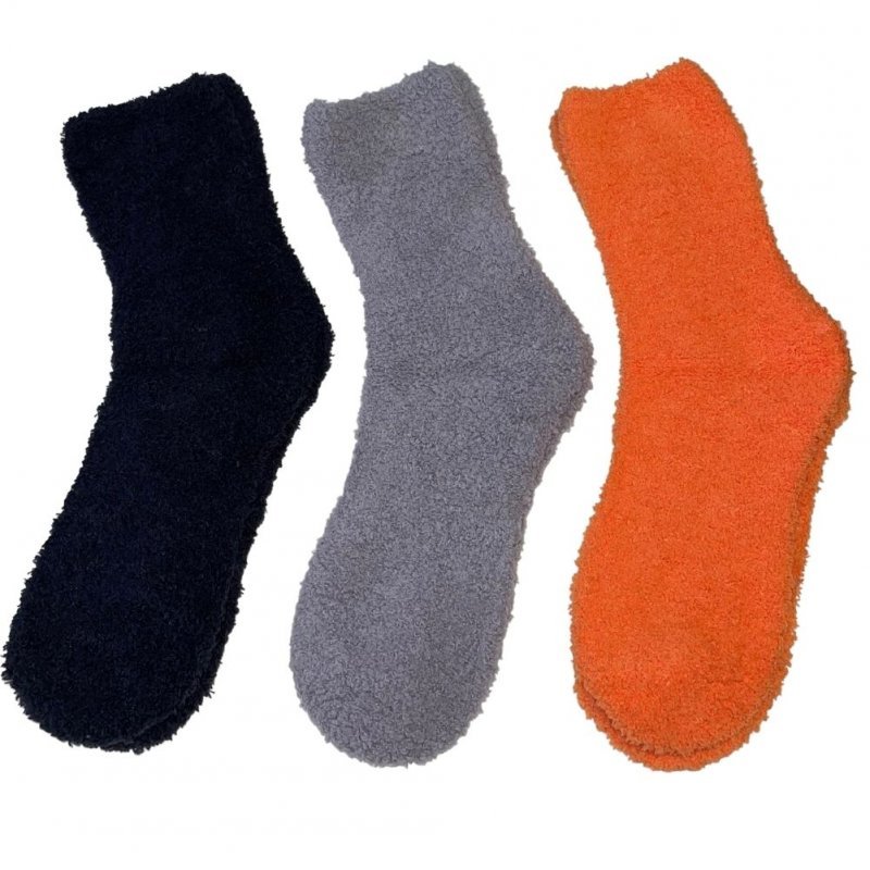 TWINDAY 3 paires de Chaussettes Femme Microfibre DOUBRIL Orange Gris Marine