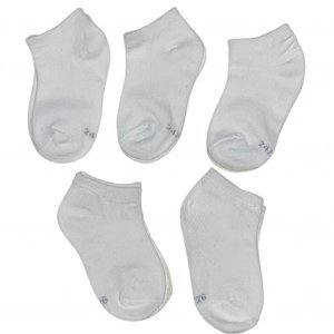 TWINDAY Lot de 5 paires de Socquettes Bébé Mixte Coton UNI Blanc