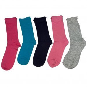 TWINDAY 5 paires de Chaussettes Fille Coton CAPETINEFASHION Rose Bleu