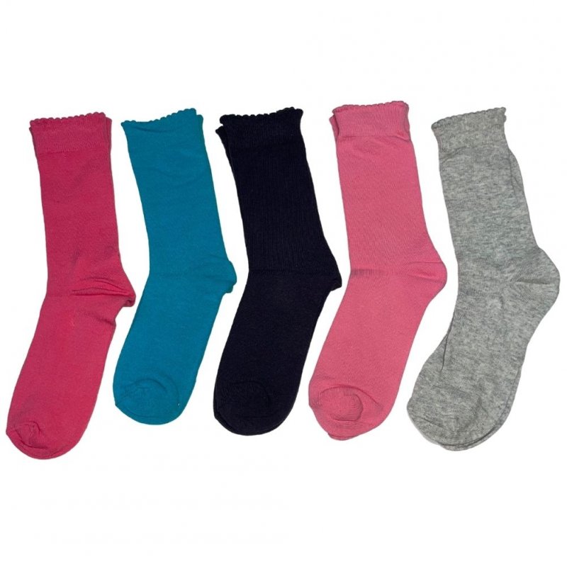 TWINDAY 5 paires de Chaussettes Fille Coton CAPETINEFASHION Rose Bleu