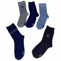 TWINDAY Lot de 5 paires de Chaussettes Garçon Coton Marine Gris