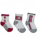 TWINDAY Lot de 3 paires de Chaussettes Bébé Garçon Coton SPORTY Blanc Rouge Gris