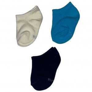 TWINDAY Lot de 3 paires de Socquettes Bébé Garçon Coton UNI Marine Bleu Blanc