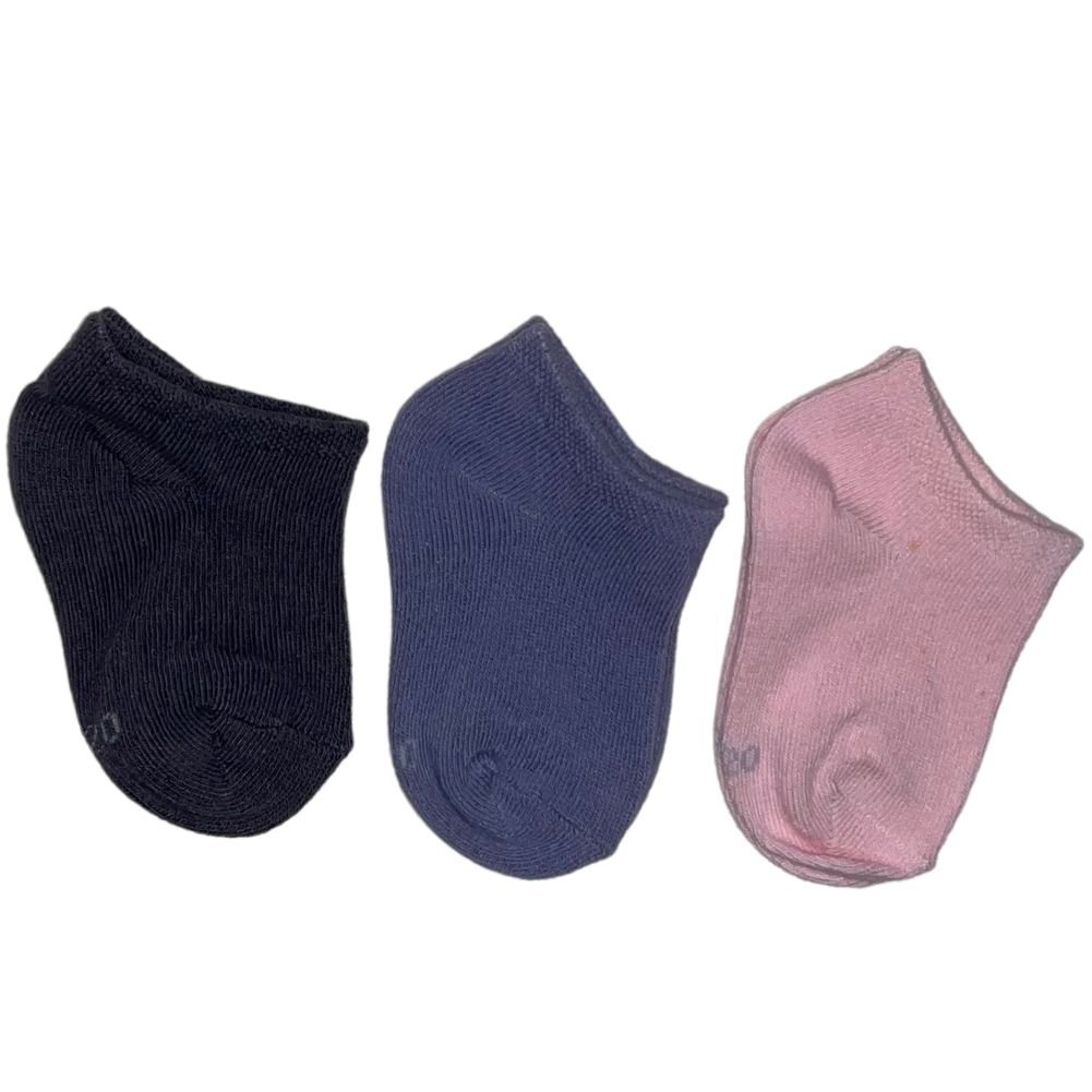 TWINDAY 3 paires de Chaussettes Fille Coton Violet Rose Saumon