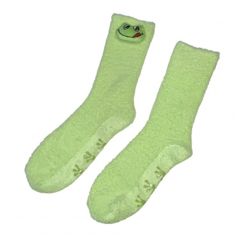 TWINDAY Chaussettes Fille Microfibre DOUDOU TETE 3D Vert