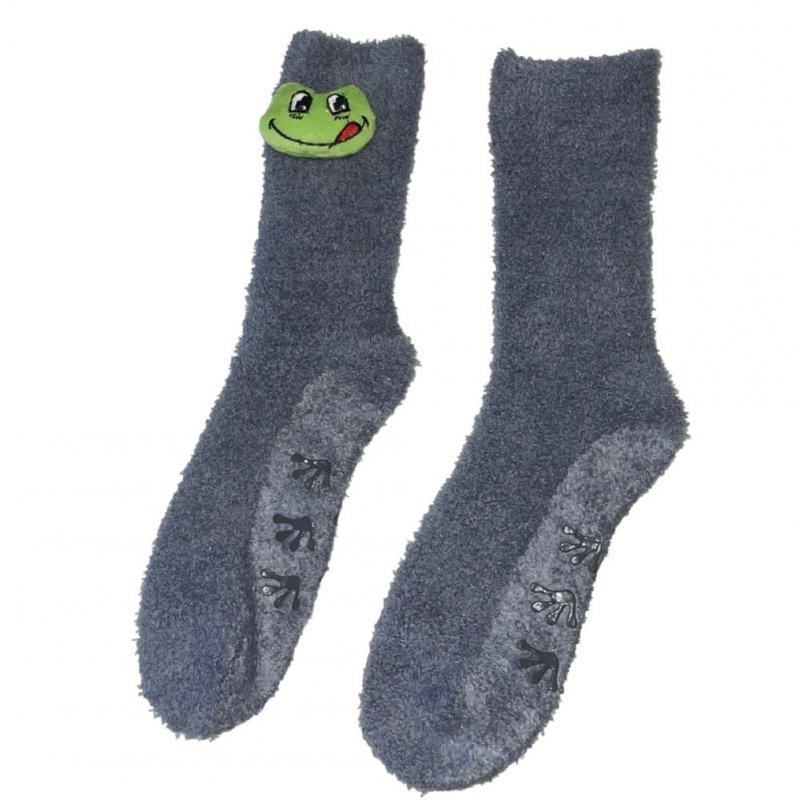 TWINDAY Chaussettes Fille Microfibre DOUDOU TETE 3D Gris