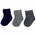 TWINDAY Lot de 3 paires de Chaussettes Bébé Garçon Coton COTELE Marine Gris Anthracite