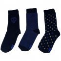 TWINDAY 3 paires de Chaussettes Garçon Coton HEAD Noir Bleu