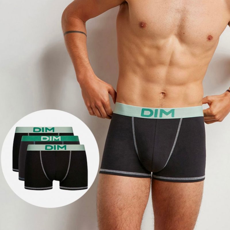 LOT DE 3 Boxer Sous-vêtements Homme MIX AND COLORS Noir et Amande