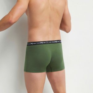 DIM 3 Boxers Homme Coton STRETCH Forêt noire Bleu égyptien Quartz chiné