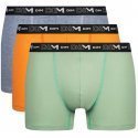 DIM Lot de 3 Boxers Homme Coton STRETCH Vert sauge Ocre Gris